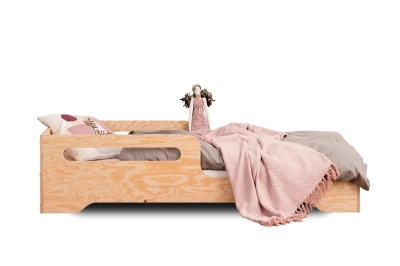 Einzelbett für Kinder mit Rausfallschutz und Lattenrost TILA 3 Montessori Holz