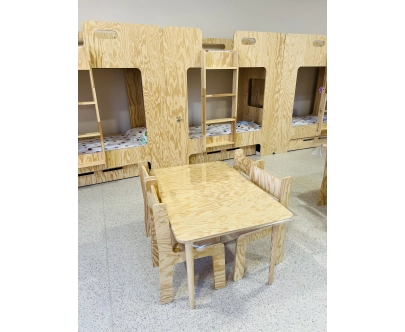 Etagenbett für Kinder mit Schublade und Lattenrost MIMI D Montessori Holz