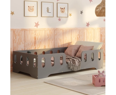 Einzelbett für Kinder mit Rausfallschutz und Lattenrost TILA 2 Montessori Holz