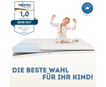 Schaumstoffmatratze für Kinder 16 cm mittlerer Härtegrad (H2) - Größe XL