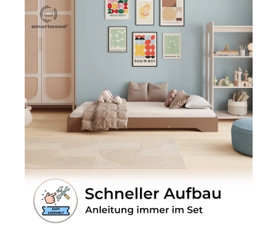 Bodenbett für Kinder mit Lattenrost TILA 7 Montessori Holz