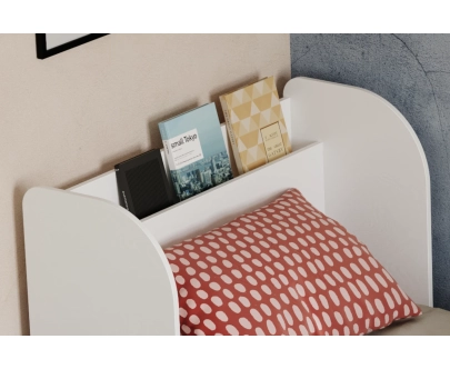 Einzelbett für Kinder und Jugendliche mit Ablage und Lattenrost FLOU Klassisch Holz