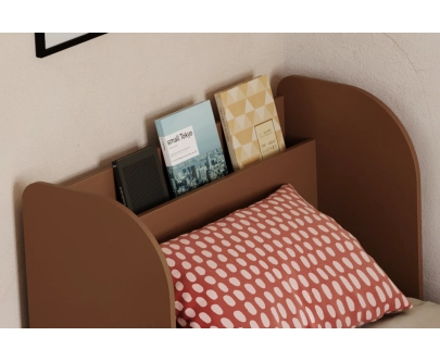 Einzelbett für Kinder und Jugendliche mit Ablage und Lattenrost FLOU Klassisch Holz