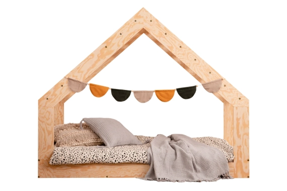 Hausbett für Kinder mit niedriger Konstruktion und Lattenrost MOON G Montessori Holz