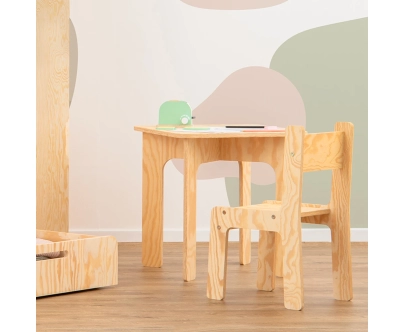 Kindertisch mit Stuhl Set TAB+KR Montessori Holz