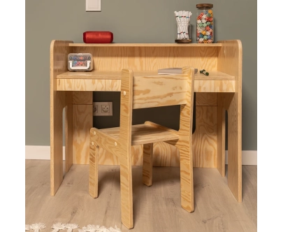 Kinderschreibtisch mit Stuhl Set MIMI BRK Montessori Holz