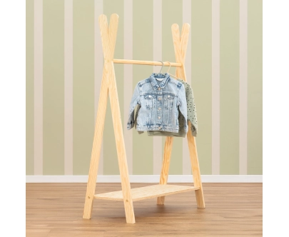 Kleiderständer für Kinder mit Ablage TIPI Montessori Holz