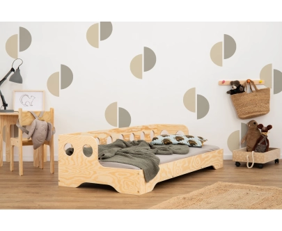 Einzelbett für Kinder mit Rausfallschutz und Lattenrost Sofa TILA 5S Montessori Holz