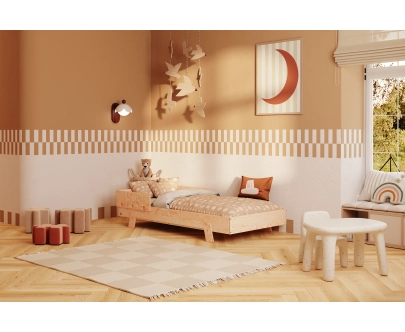 Einzelbett für Kinder mit Lattenrost PUZZLE Montessori Holz