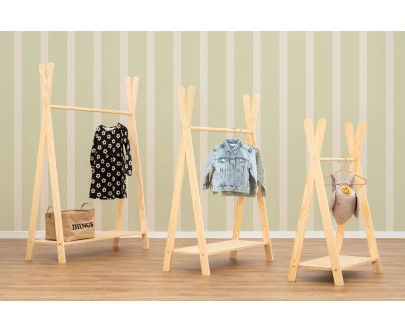 Kleiderständer für Kinder mit Ablage TIPI Montessori Holz