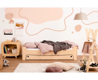 Kinderbett mit Schublade und Lattenrost TILA 10 Montessori Holz