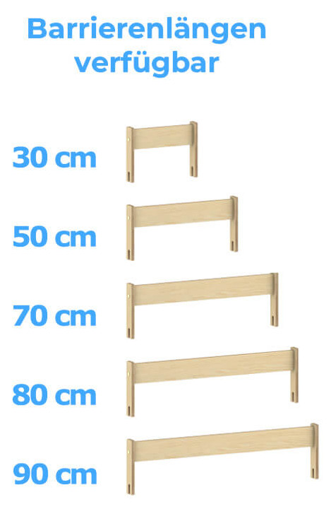 Verfügbare Längen der Holzschutzgitter: 30 cm 50 cm 70 cm 80 cm 90 cm