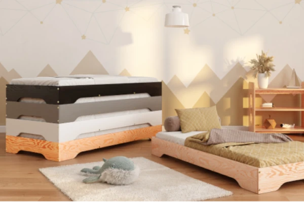 Bodenbett für Kinder mit Lattenrost TILA 7 Montessori Holz