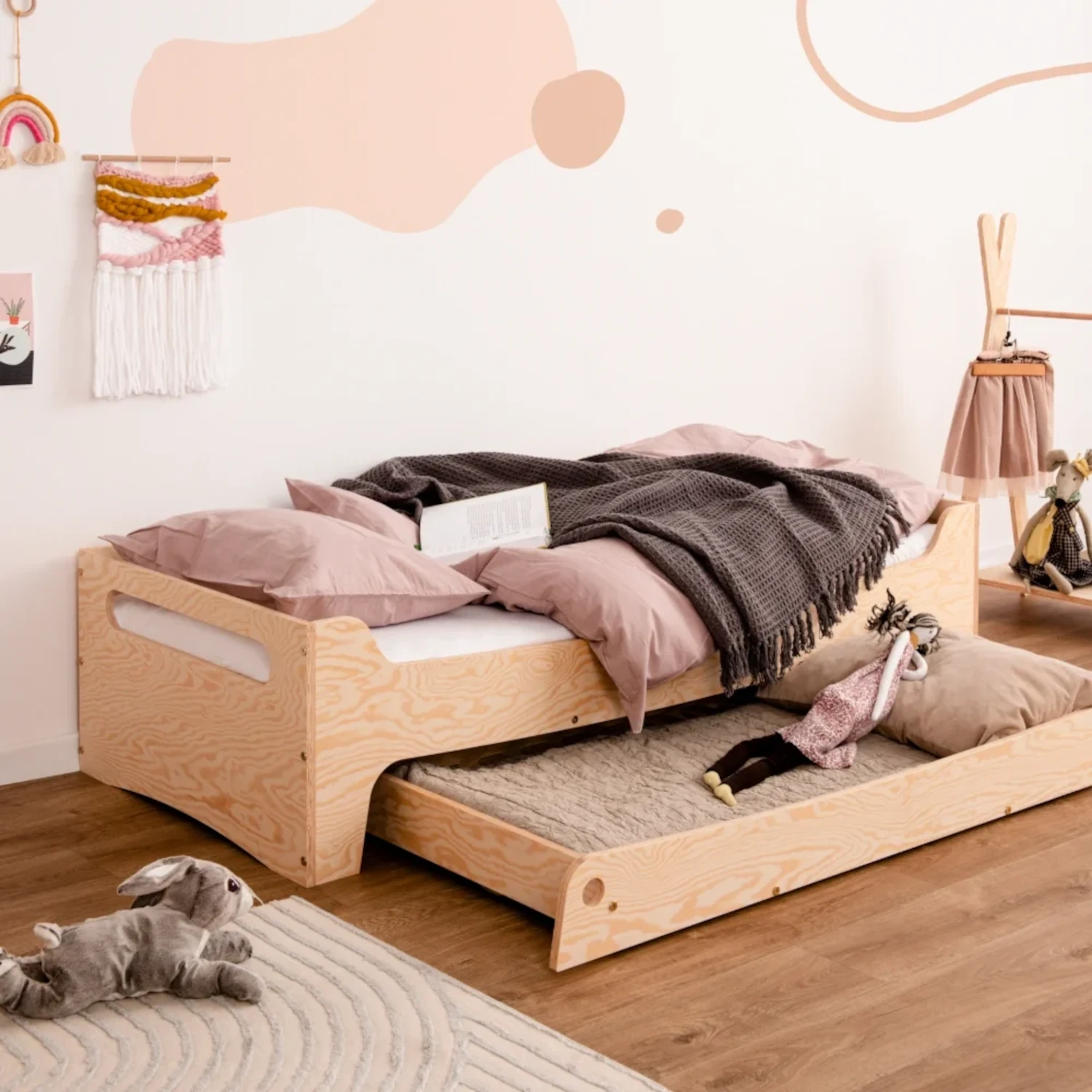 Kinderbett mit Schublade und Lattenrost TILA 10 Montessori Holz