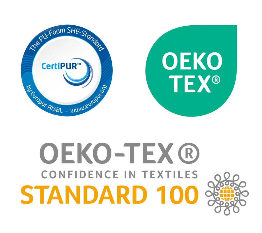 Zertifikate CertiPUR, OEKO-TEX und OEKO-TEX STANDARD 100